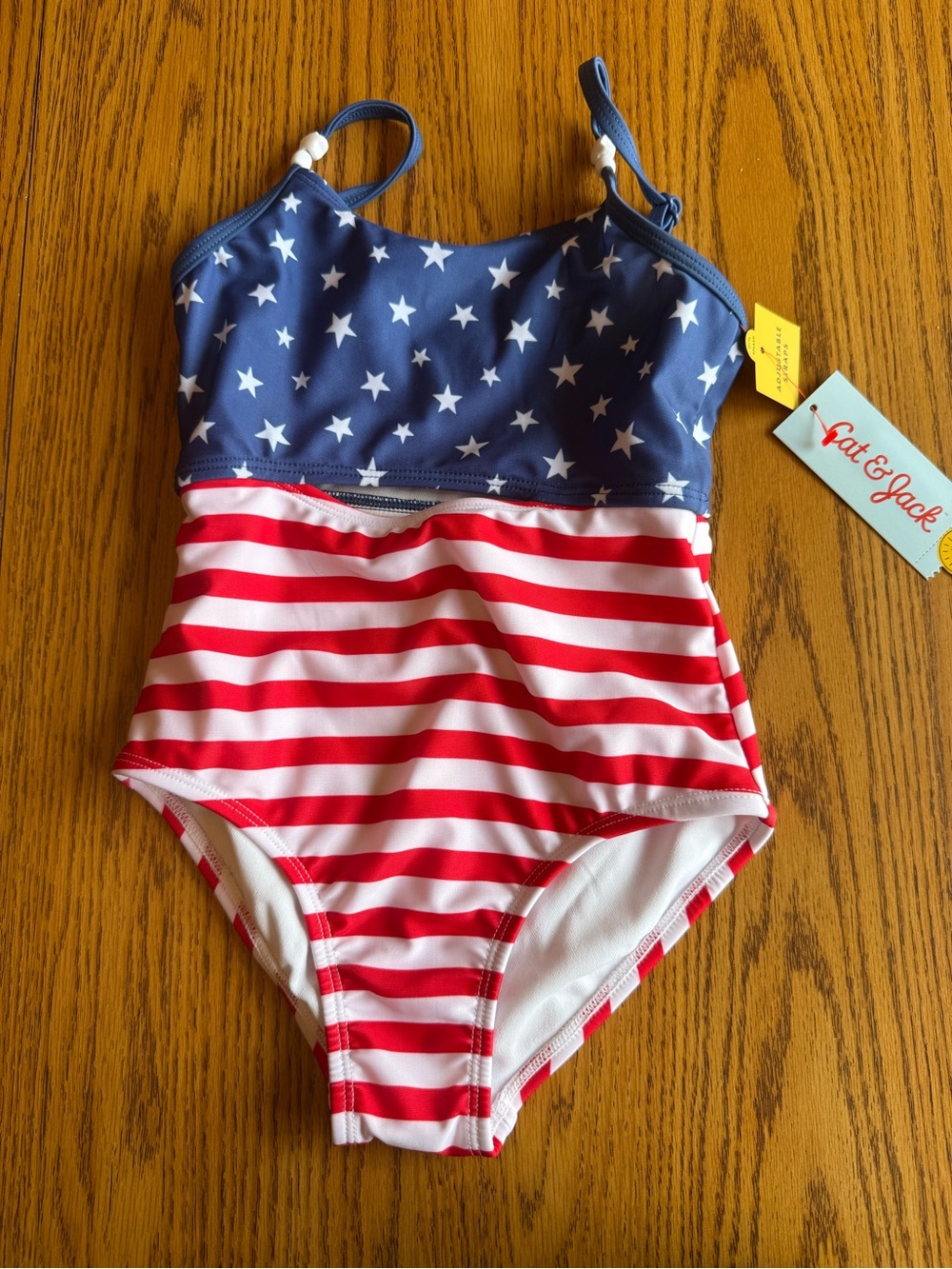 Cat and Jack Girls' Patriotic One-Piece Swimsuit XS